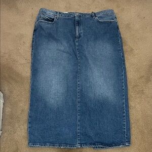 Classic Denim Midi Skirt